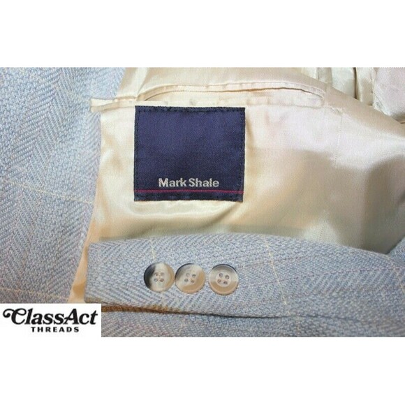 Bill Blass Jacket Blazer Sport Coat Blue glen plaid 2 btn Tweed 42L - Picture 7 of 8